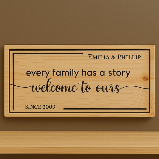 Handcrafted wooden sign