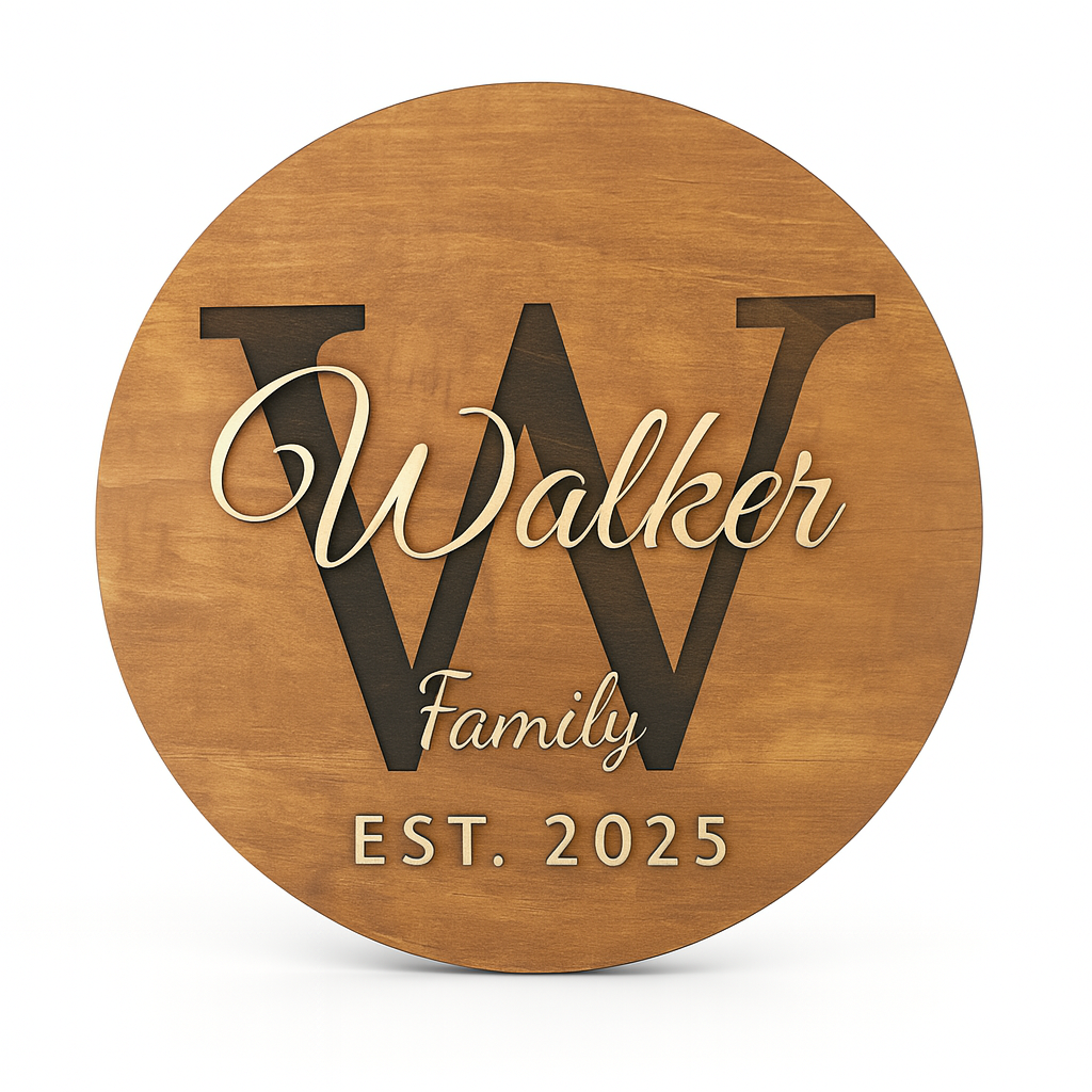 Round Custom Monogram with Established Year