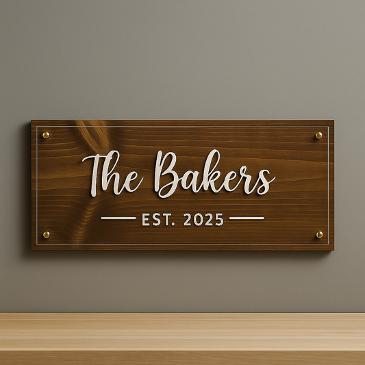 Personalized Wooden Family Name Sign – Round Custom Monogram with Established Year | Rustic Wall Decor (14″–22″)
